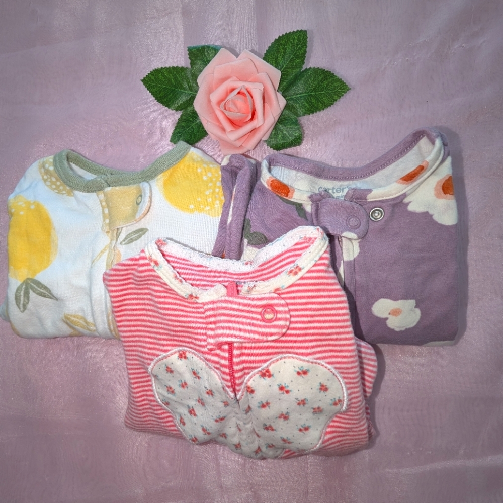 100% Cotton Footed PJs 3-6m Bundle